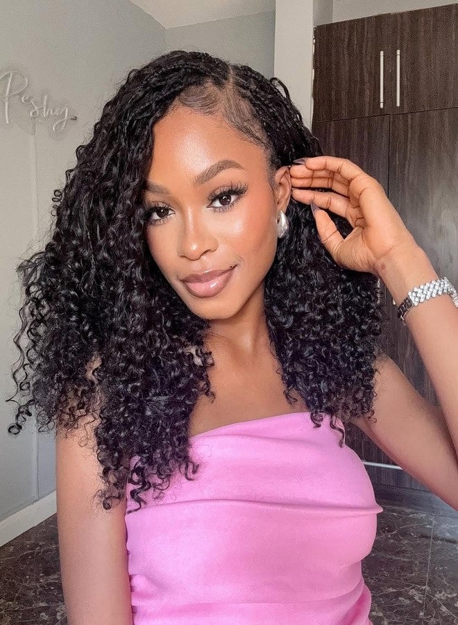 Beverlee Goddess Box Braids Crochet Hair 8 Inch 8 Packs Bob Bohemian Crochet Braids Curly Ends Messy Pre-looped Synthetic Curly Hair for Women - Image 1